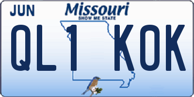 MO license plate QL1K0K