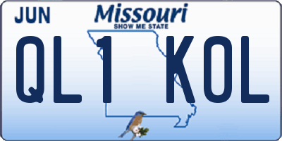 MO license plate QL1K0L