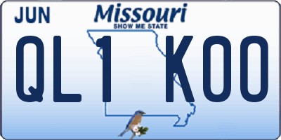 MO license plate QL1K0O