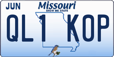 MO license plate QL1K0P