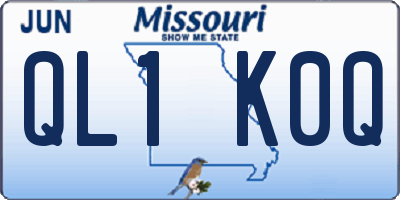 MO license plate QL1K0Q