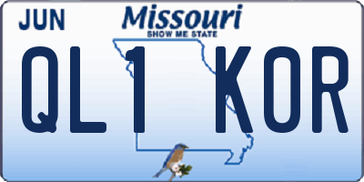 MO license plate QL1K0R
