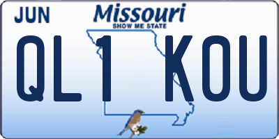MO license plate QL1K0U