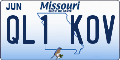 MO license plate QL1K0V