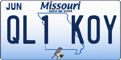 MO license plate QL1K0Y