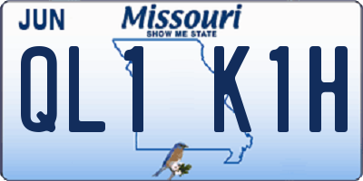 MO license plate QL1K1H