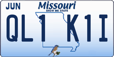 MO license plate QL1K1I