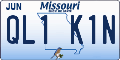 MO license plate QL1K1N