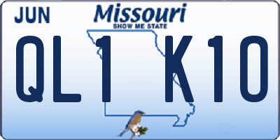 MO license plate QL1K1O