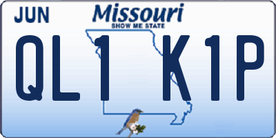 MO license plate QL1K1P