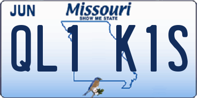 MO license plate QL1K1S