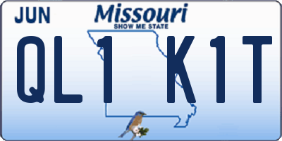 MO license plate QL1K1T