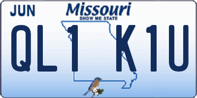 MO license plate QL1K1U