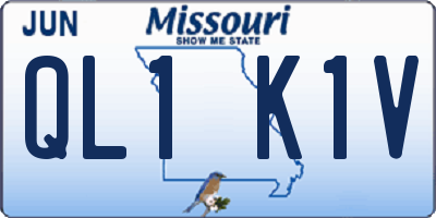 MO license plate QL1K1V