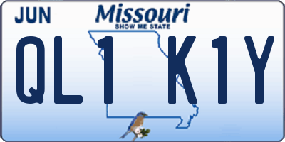MO license plate QL1K1Y