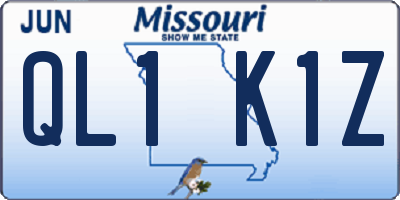 MO license plate QL1K1Z