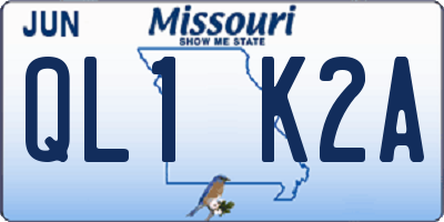 MO license plate QL1K2A
