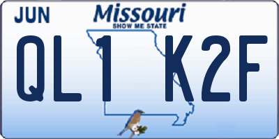 MO license plate QL1K2F