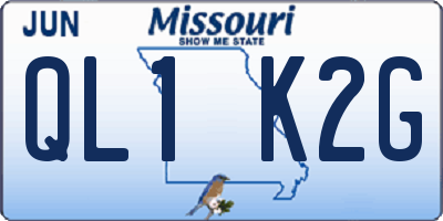 MO license plate QL1K2G