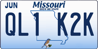 MO license plate QL1K2K