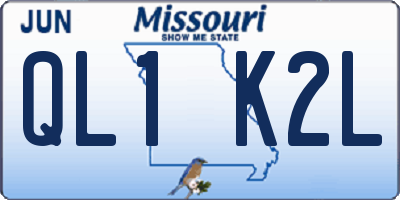 MO license plate QL1K2L