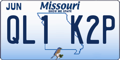 MO license plate QL1K2P