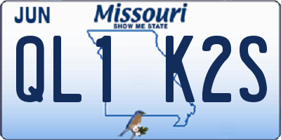 MO license plate QL1K2S