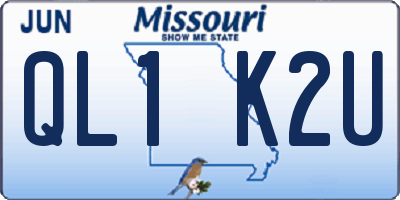 MO license plate QL1K2U