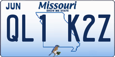 MO license plate QL1K2Z