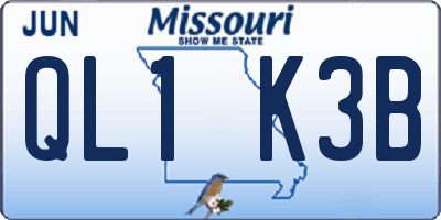 MO license plate QL1K3B