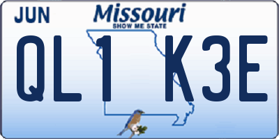 MO license plate QL1K3E