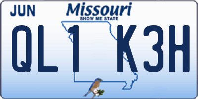 MO license plate QL1K3H