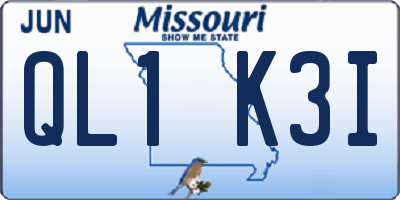 MO license plate QL1K3I