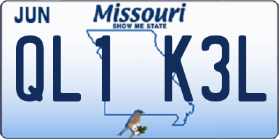 MO license plate QL1K3L