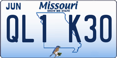 MO license plate QL1K3O