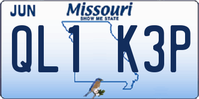 MO license plate QL1K3P