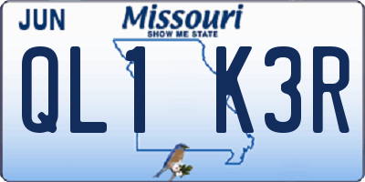 MO license plate QL1K3R