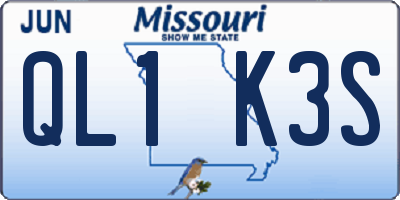 MO license plate QL1K3S