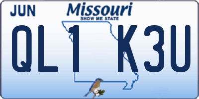 MO license plate QL1K3U