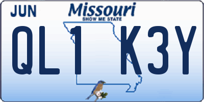 MO license plate QL1K3Y