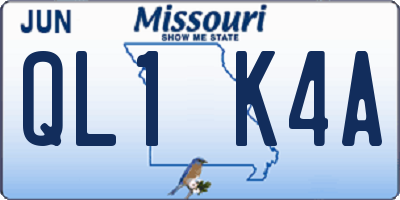 MO license plate QL1K4A