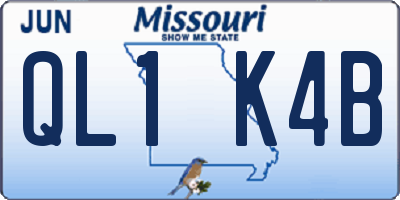 MO license plate QL1K4B