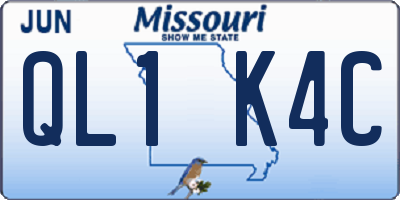 MO license plate QL1K4C
