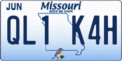 MO license plate QL1K4H