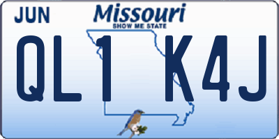 MO license plate QL1K4J
