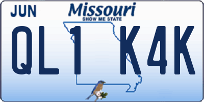 MO license plate QL1K4K