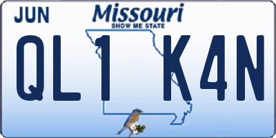 MO license plate QL1K4N