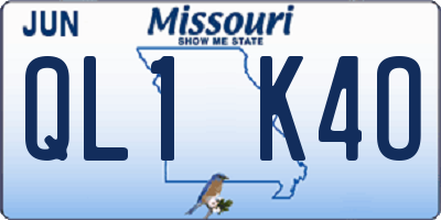 MO license plate QL1K4O