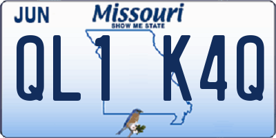 MO license plate QL1K4Q