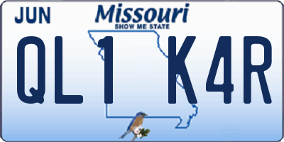 MO license plate QL1K4R
